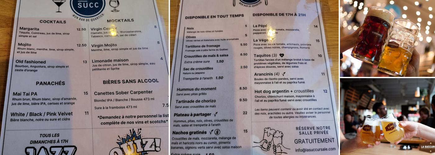 Bar La Succursale Menu