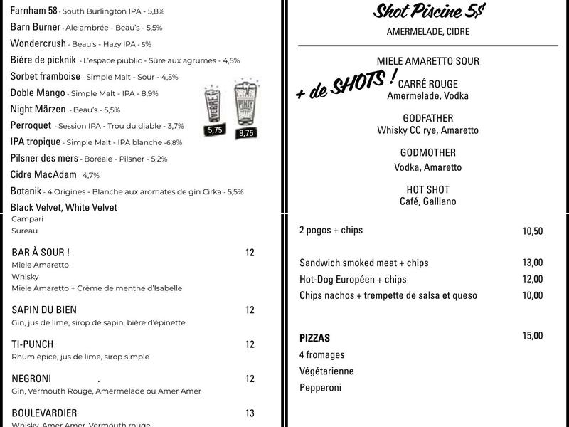 Chez Baptiste Sur Masson Menu