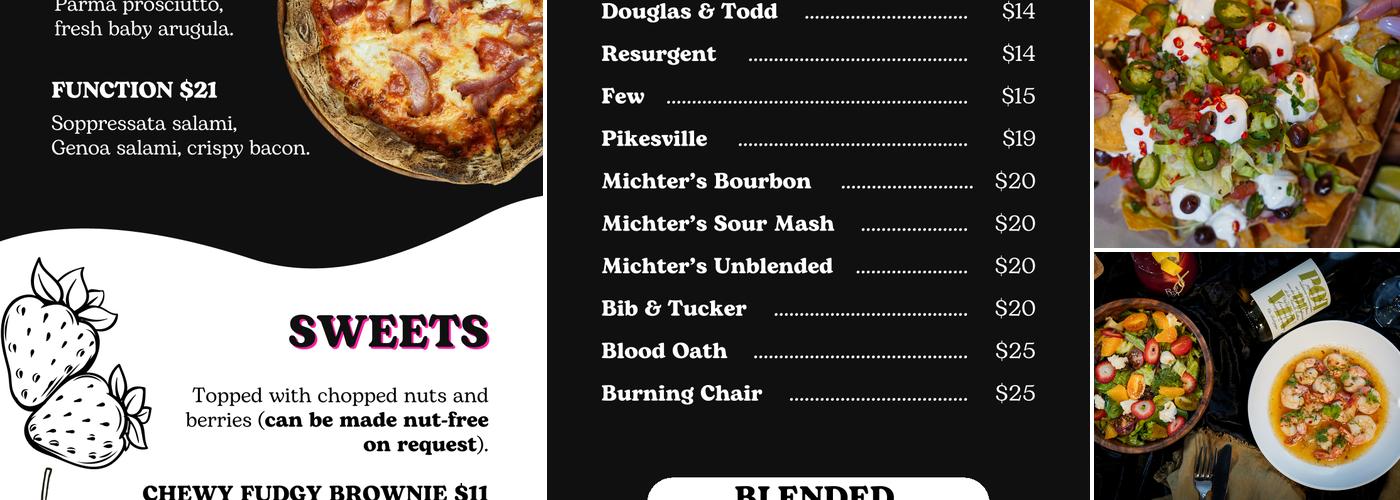 Function Bar + Kitchen Menu