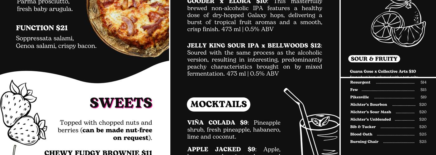 Function Bar + Kitchen Menu