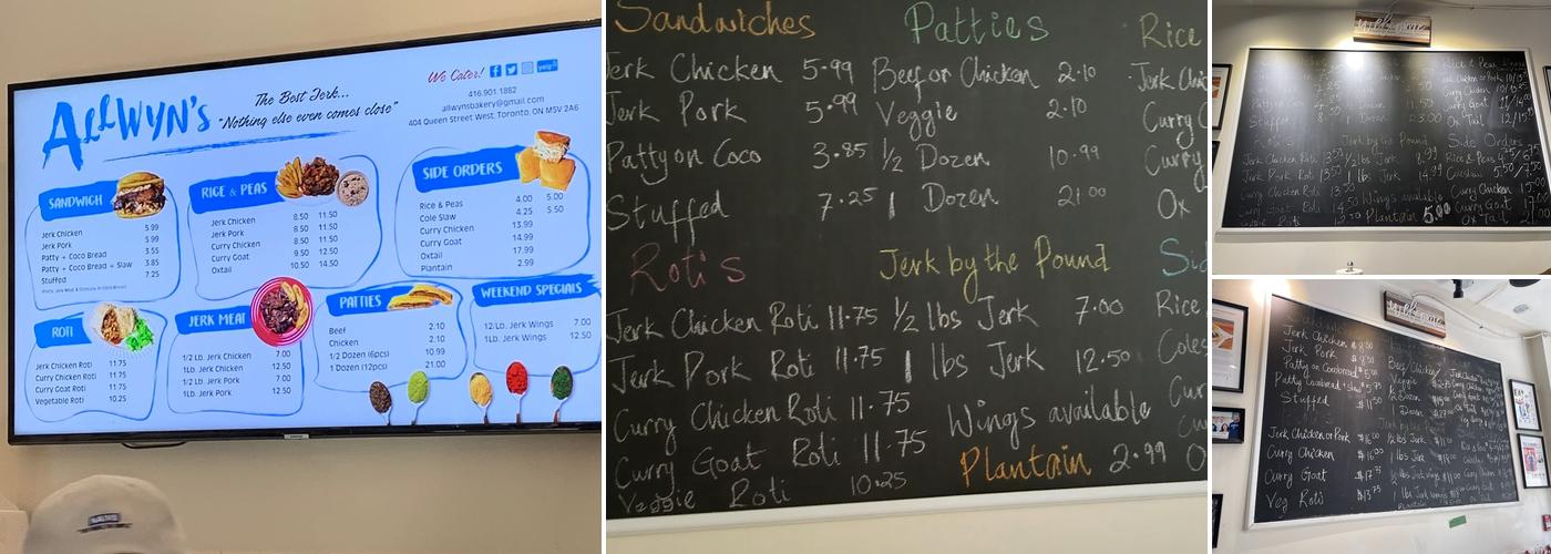 Allwyn's Menu