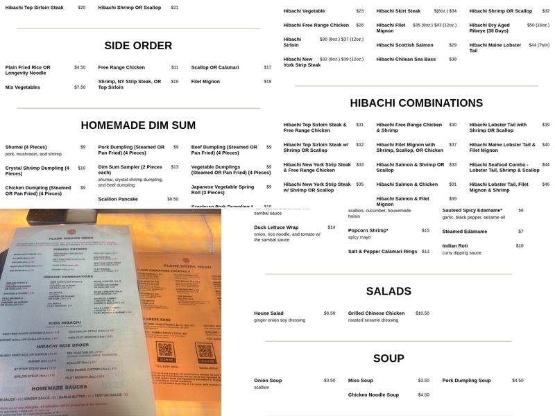 Flame Bronx Menu