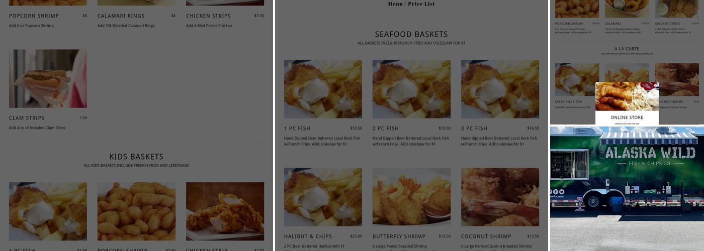 Alaska Wild Fish & Chip Co. Menu
