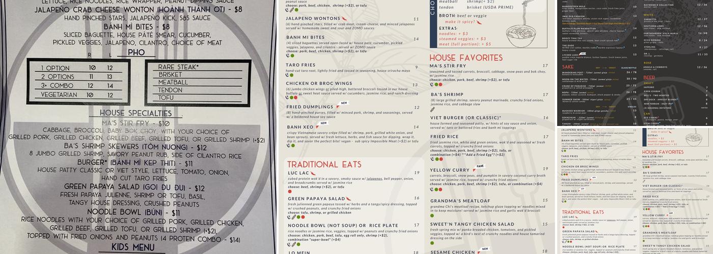 ZOMO Menu