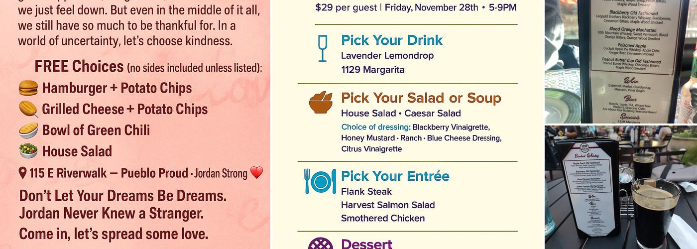 1129 Spirits & Eatery Menu