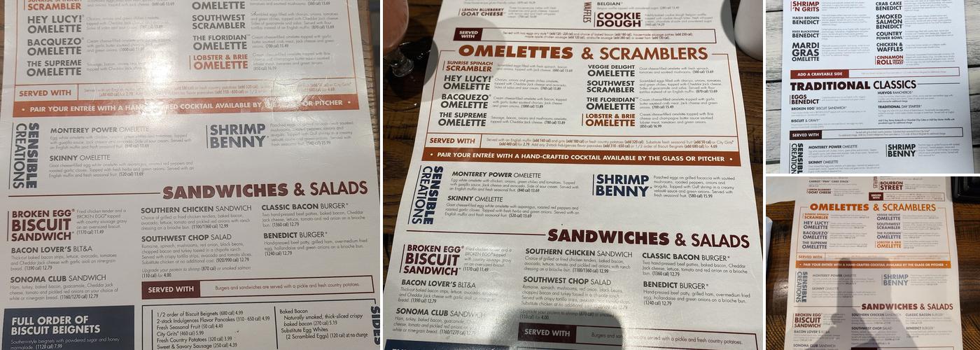 Another Broken Egg Cafe Menu
