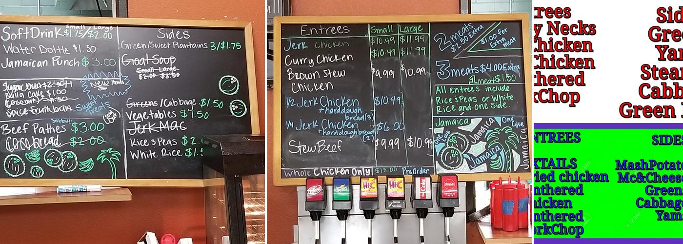 Taste of Jamaica Menu