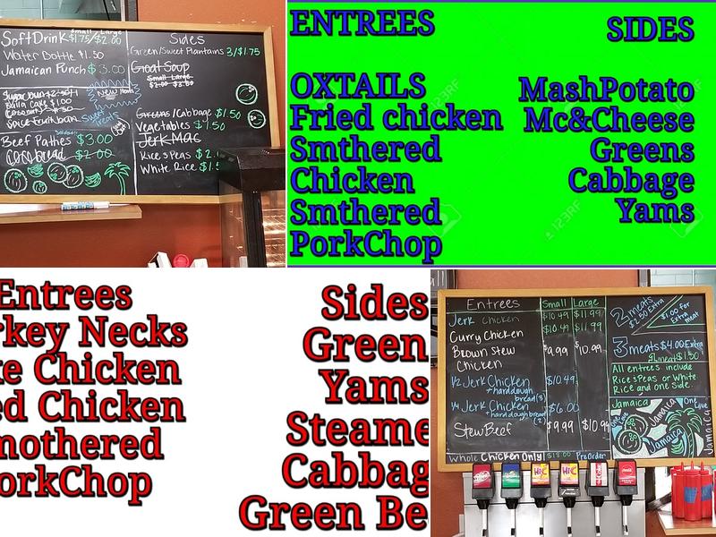 Taste of Jamaica Menu