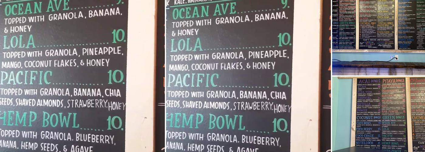 Playa Bowls Menu