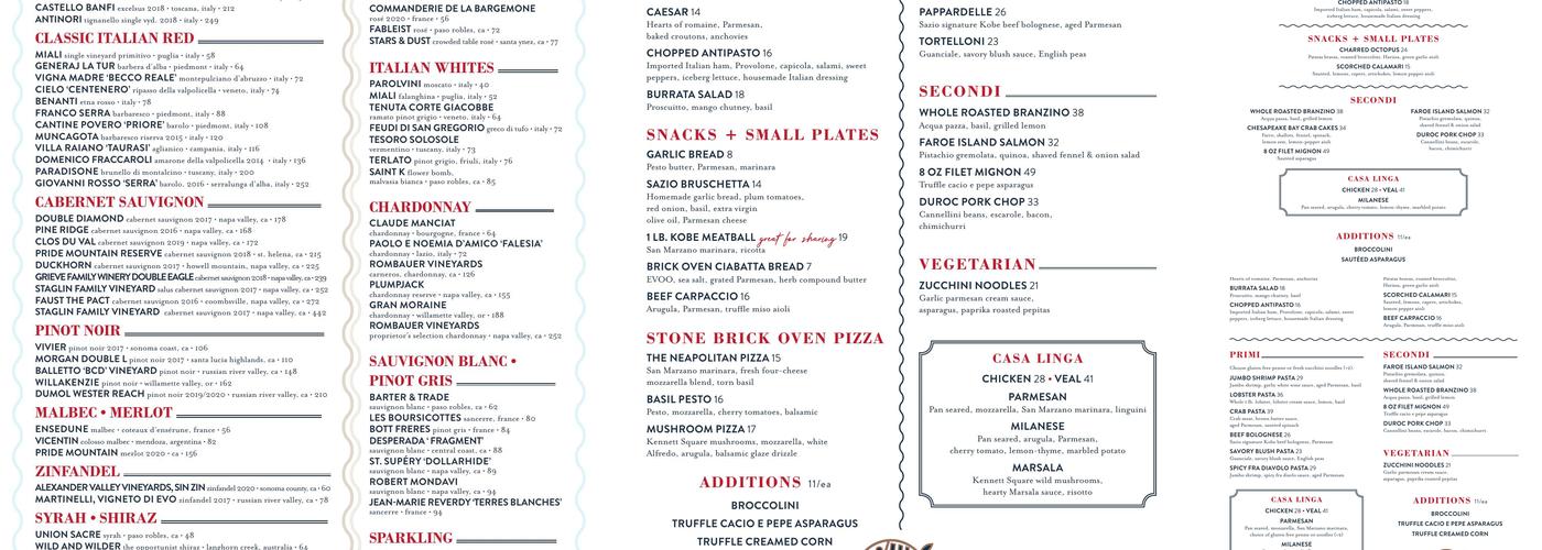 Sazio Menu
