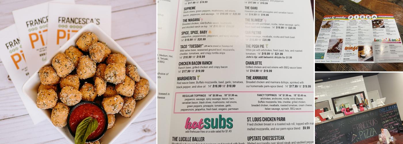 Francesca's Pizza Menu