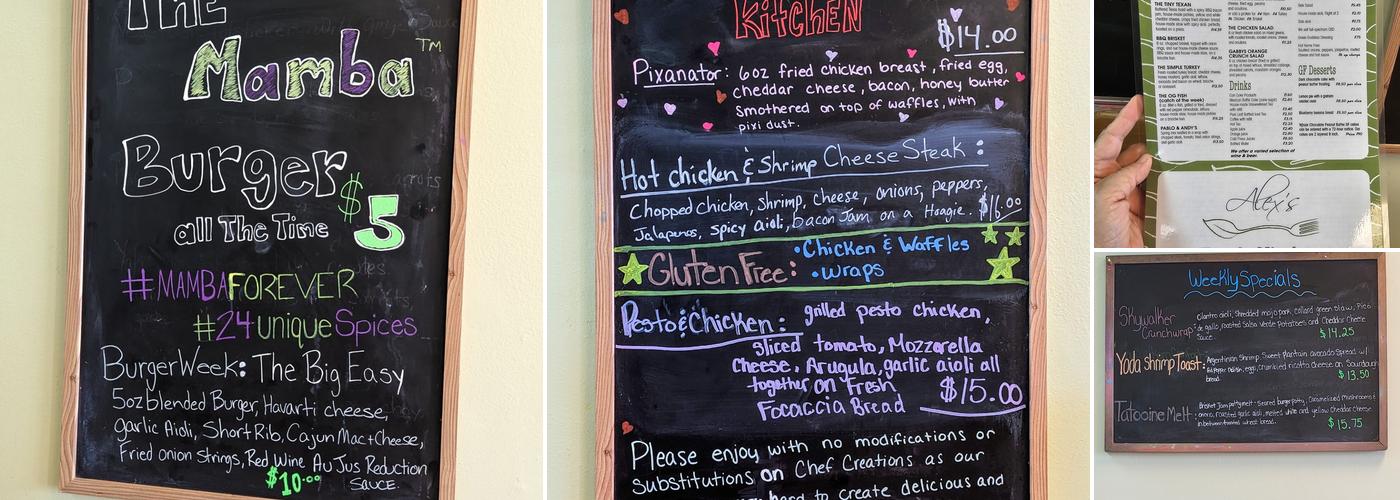 Alex's Fresh Kitchen Menu