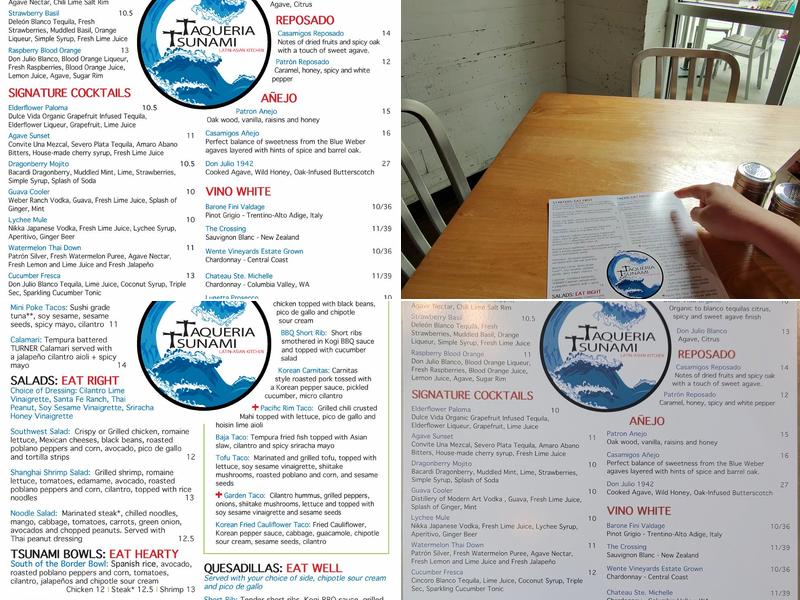 Taqueria Tsunami Menu