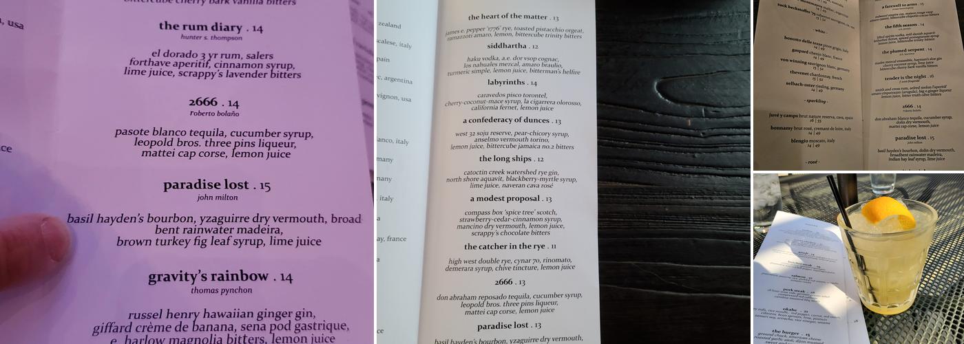 The Bellwether Menu
