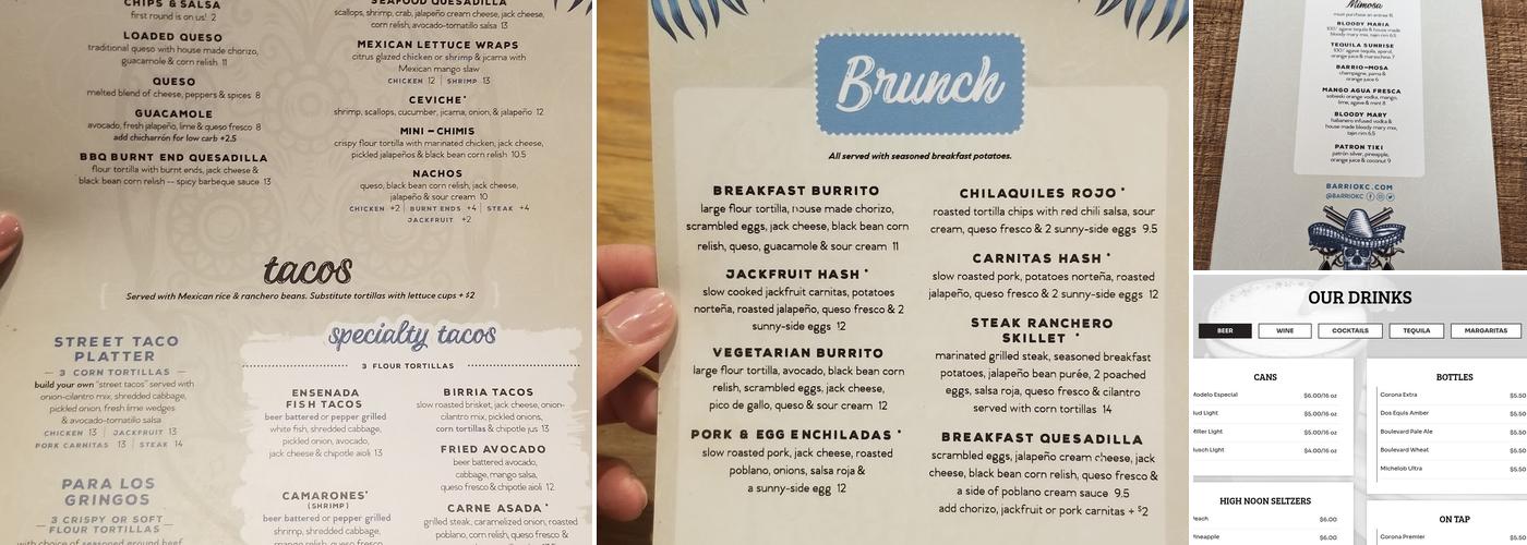 Red Bridge Barrio Menu