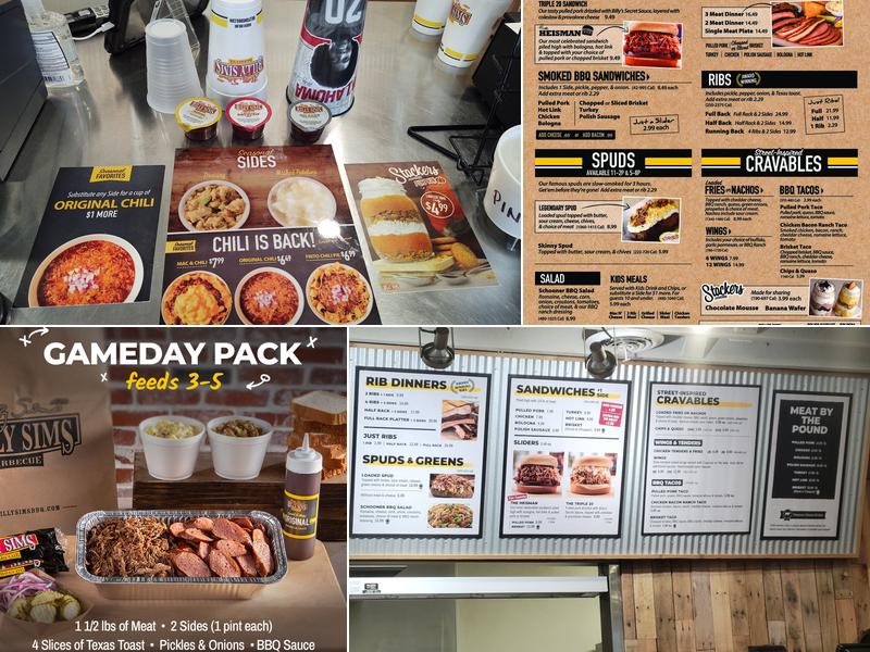 Billy Sims BBQ Menu