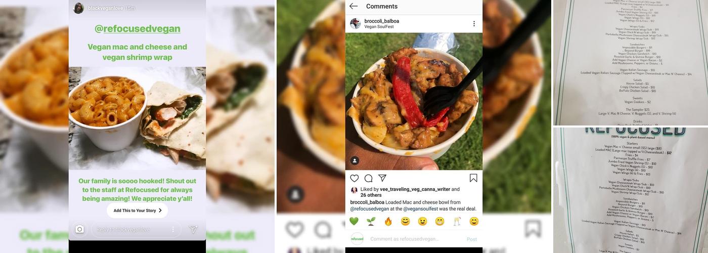 Refocused Vegan Menu