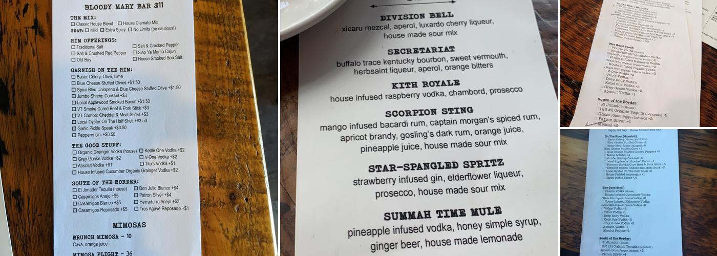 Kith and Kin Menu