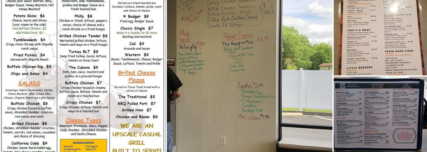 Honeybadger Grill Menu