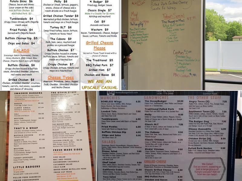 Honeybadger Grill Menu