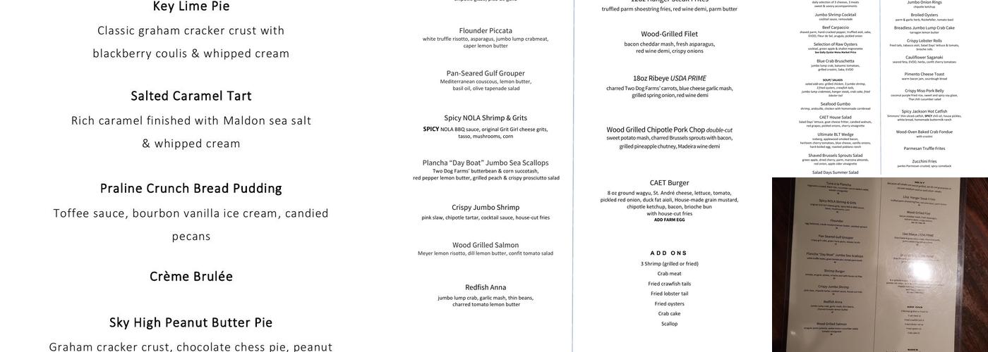 Caet [seafood I oysterette] Menu