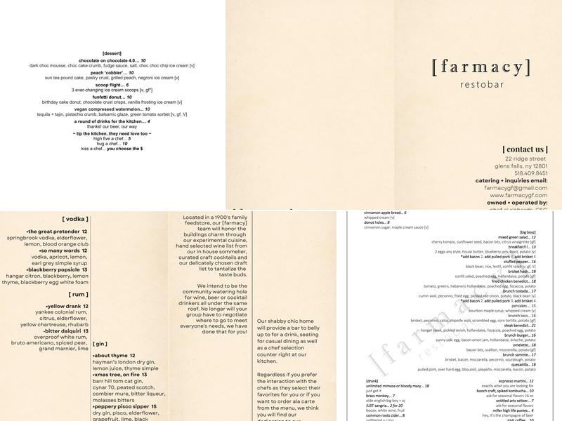 [farmacy] restobar Menu
