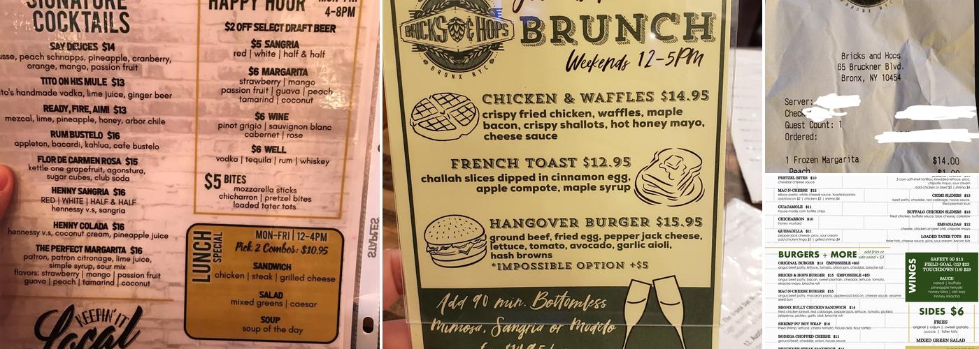 Bricks & Hops Menu