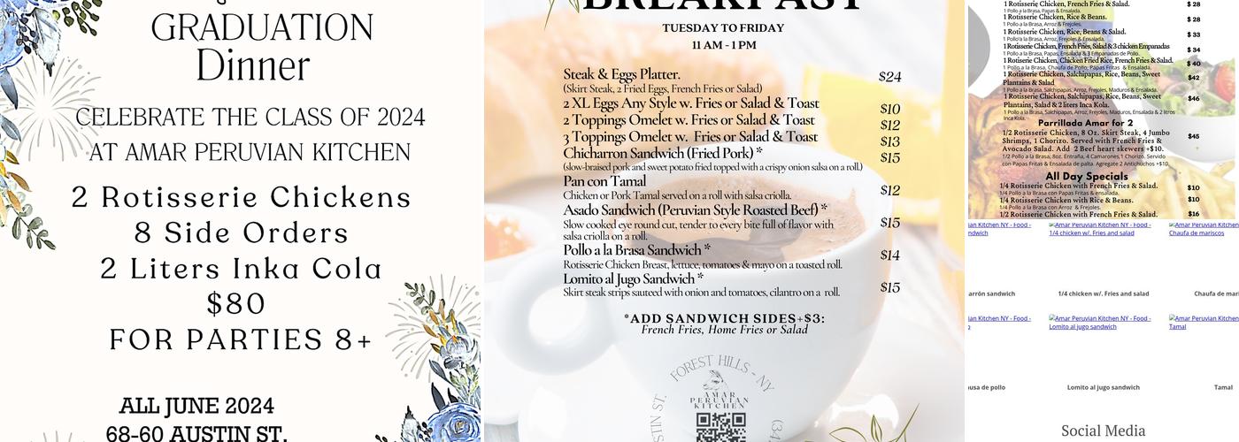 Amar Peruvian Kitchen NY Menu