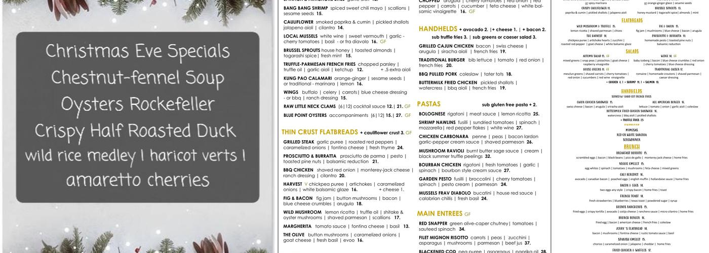 Roc & Olive Menu