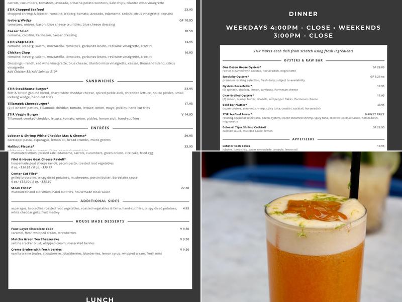 STIR Menu