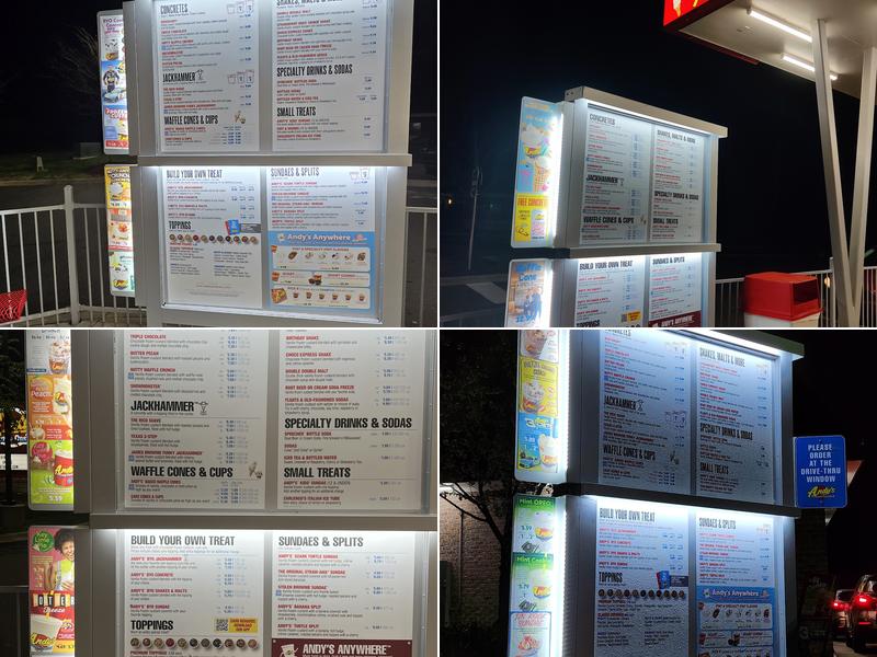 Andy's Frozen Custard Menu