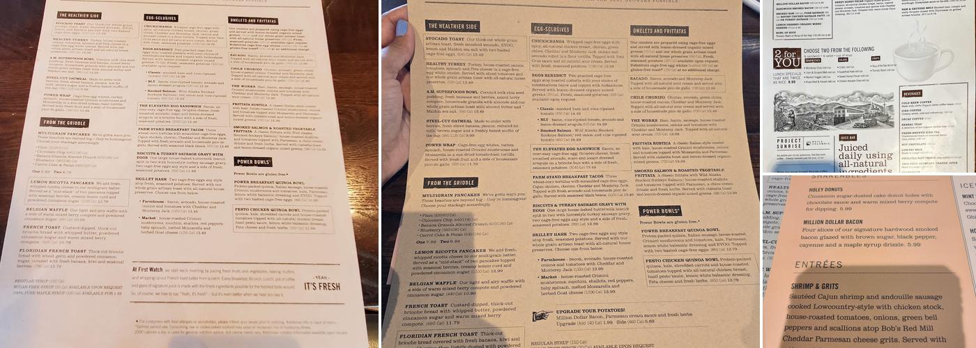 First Watch Menu