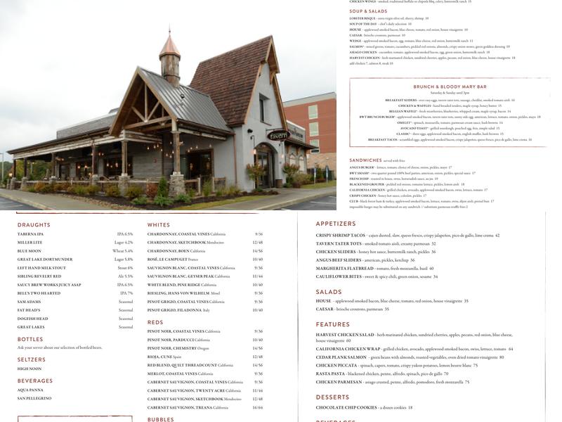 Burntwood Tavern Menu