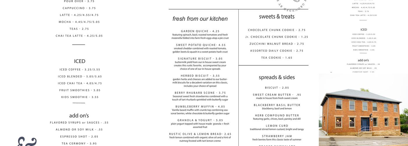 Nickel & Bean Menu