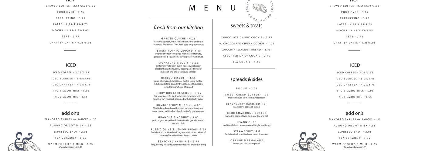 Nickel & Bean Menu