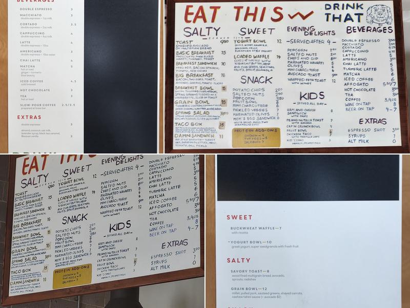 Lucy's Snackbar Menu