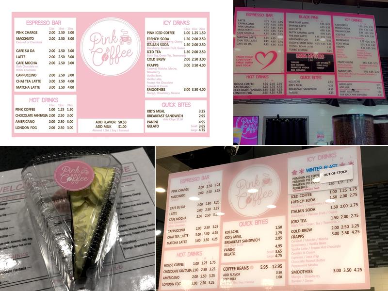 Pink Coffee Menu