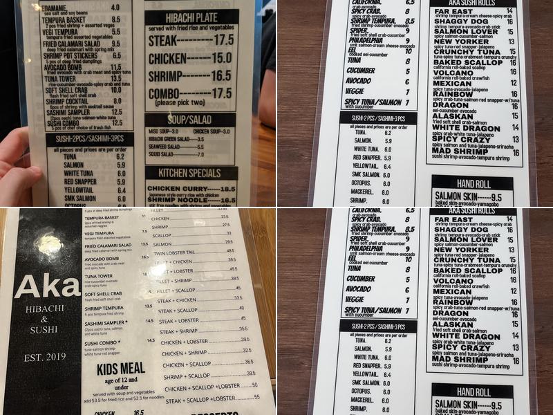 Aka Hibachi & Sushi Menu