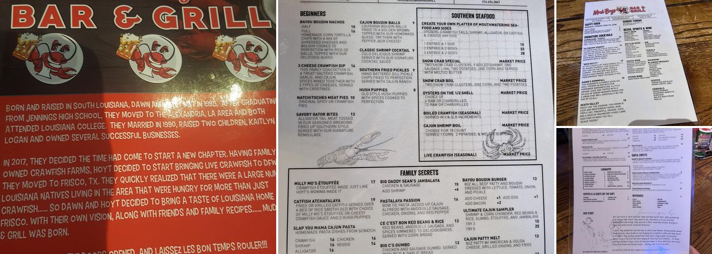 Mudbugs Bar & Grill Menu