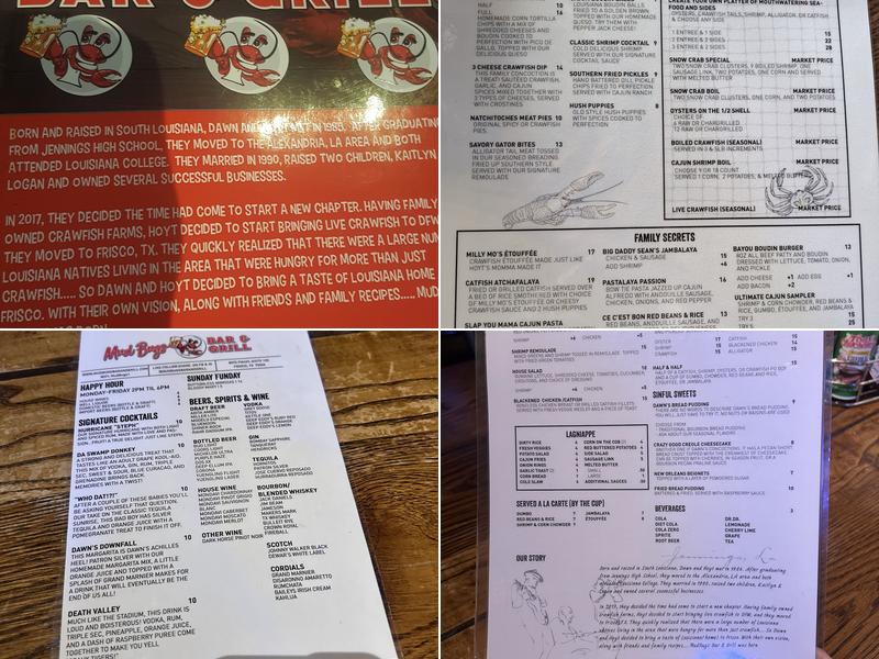 Mudbugs Bar & Grill Menu