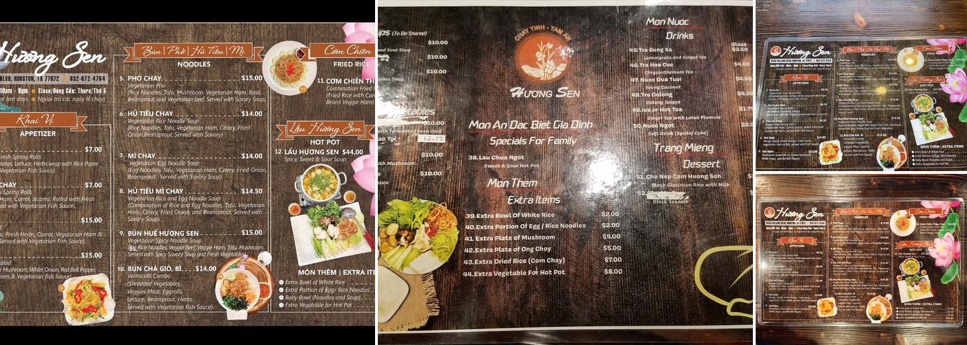 Huong Sen Menu