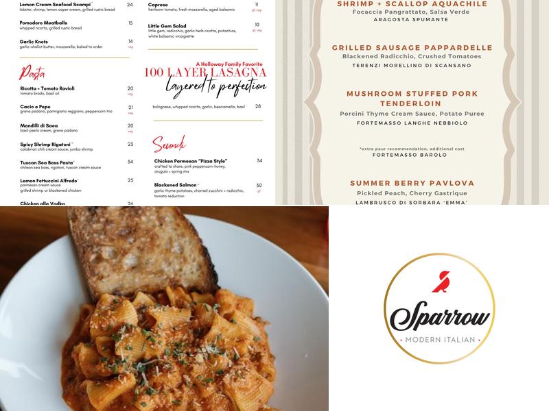Sparrow Modern Italian Menu
