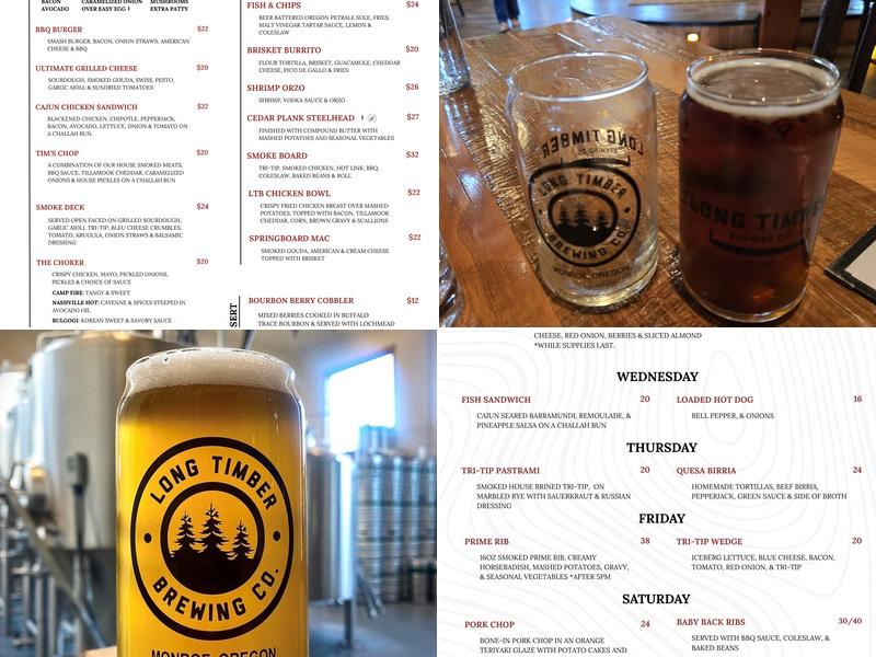 Long Timber Brewing Menu