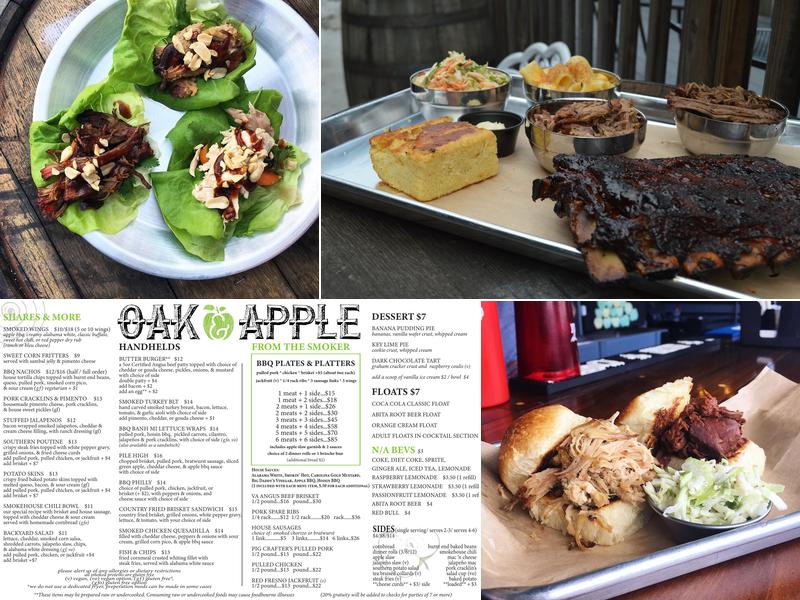 Oak & Apple BBQ Menu
