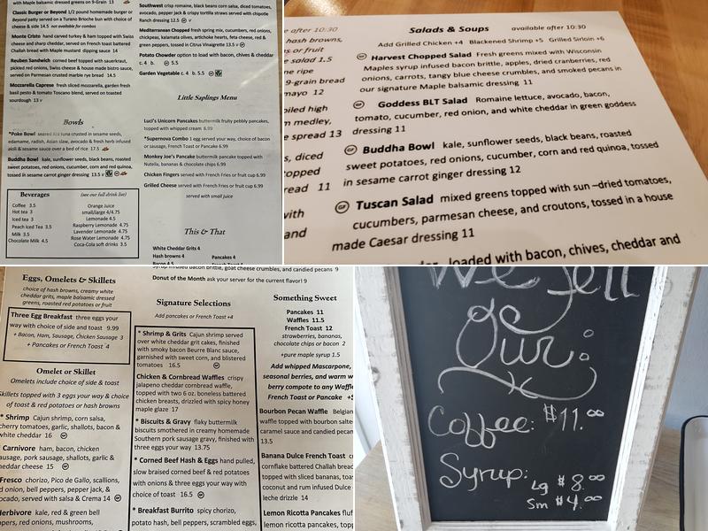 The Maple Table Menu