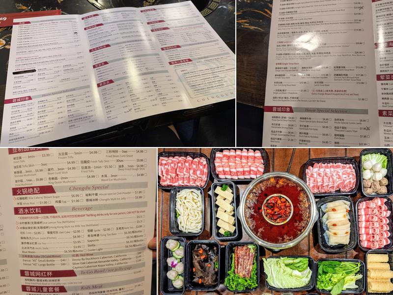 Chengdu Memory 蓉城老火锅 Menu