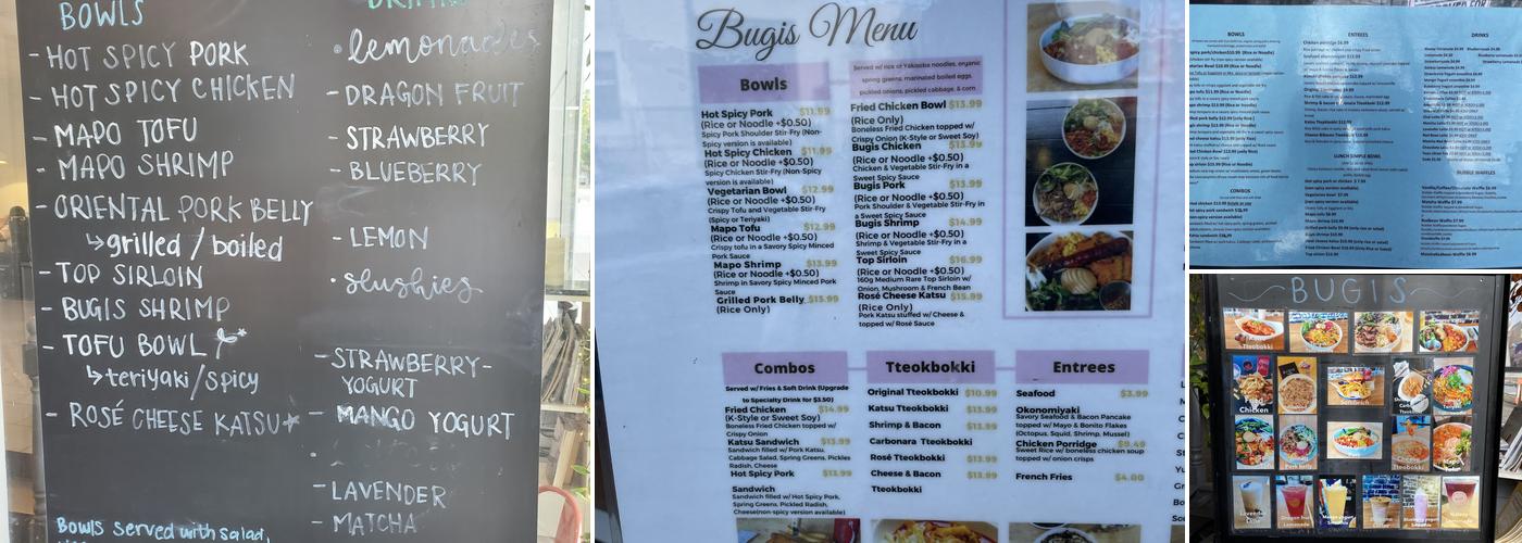 Bugis Menu