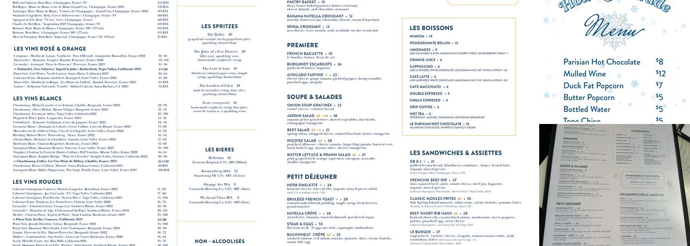 Little Frenchie Menu