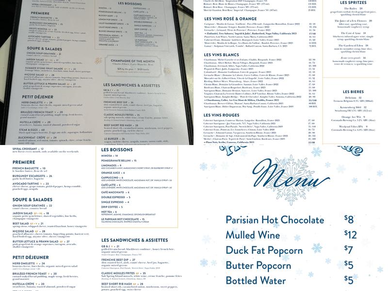 Little Frenchie Menu