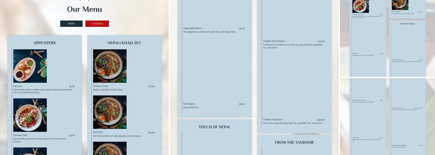 The Gurkha Kitchen Menu
